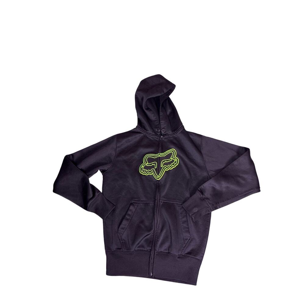 Fox Racing Monster Energy Black Green Full Zip Hoodie Mens Small Y2K Moto BMX